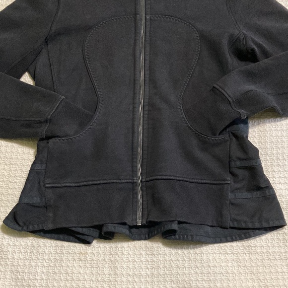 Lululemon Special Edition Hiver 2013 Ruffled Up Black Scuba Zip Hoodie Size 10 - Picture 5 of 16